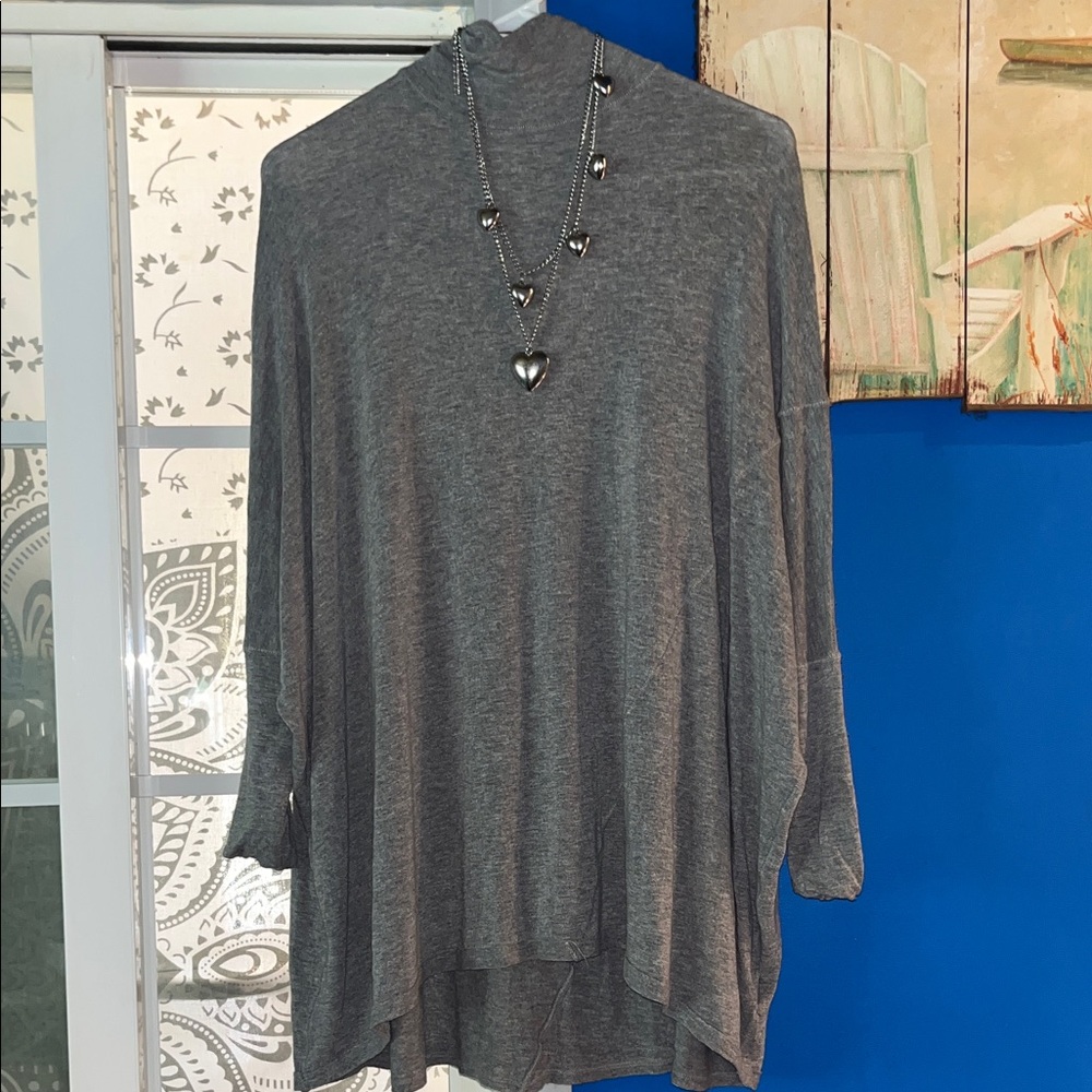 We The Free Charcoal Gray Tunic Top